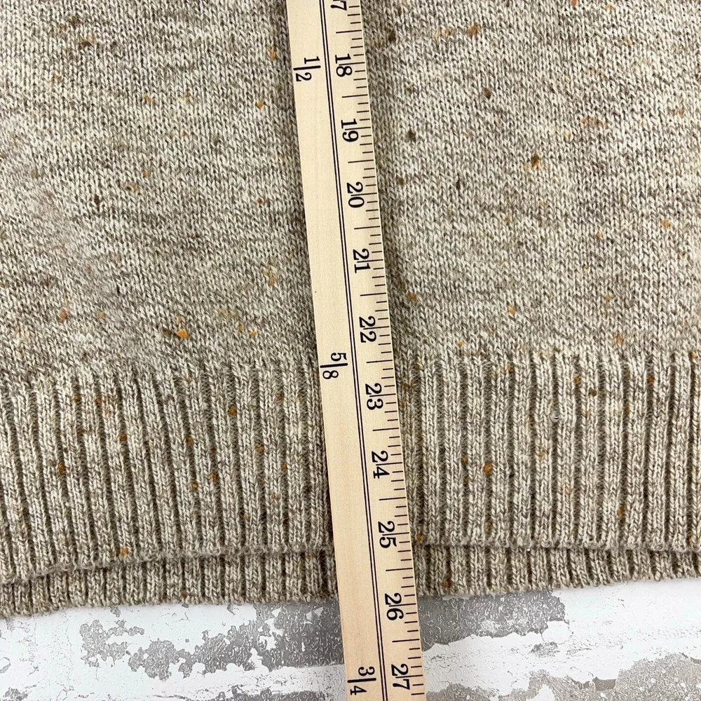 Vintage Grandpa Sweater Men XL Tan Blue Woll Blend Knit V Neck 90s Diamond - Picture 7 of 10